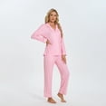 thumbnail image 5 of Womenp pajama set， Milk Silk Leopard Print Long Sleeve Pajama Set for women, 5 of 5