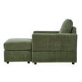 thumbnail image 5 of New Classic Corduroy Chaise Lounge, Comfy Sofa Chaise Couch Chair, Upholstered Accent Chair with Ottoman for Living Room - Green, 5 of 8