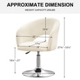 thumbnail image 6 of Modern Accent Chairs Adjustable Height Makeup Vanity Chair Swivel Chair for Bedroom, Makeup Room, Faux Fur-White, 6 of 8