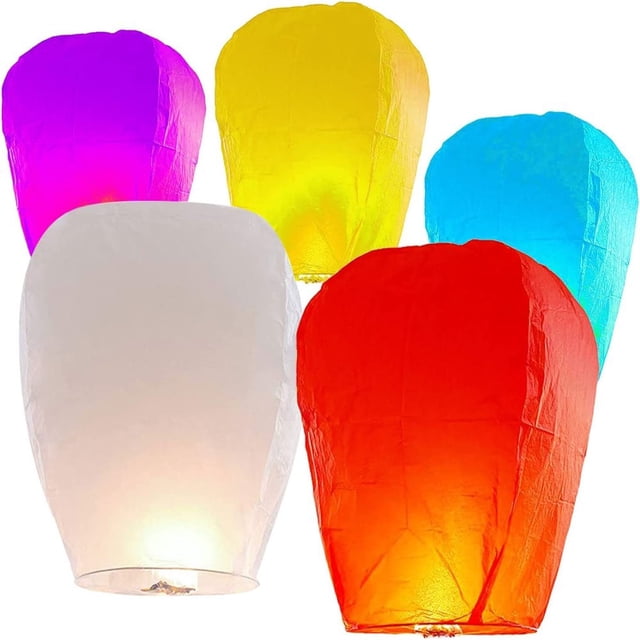 SUTENGDA Paper Lanterns Decorative Lantern 5 pcs Assorted Birthday Festival Classroom Hanging Lanterns