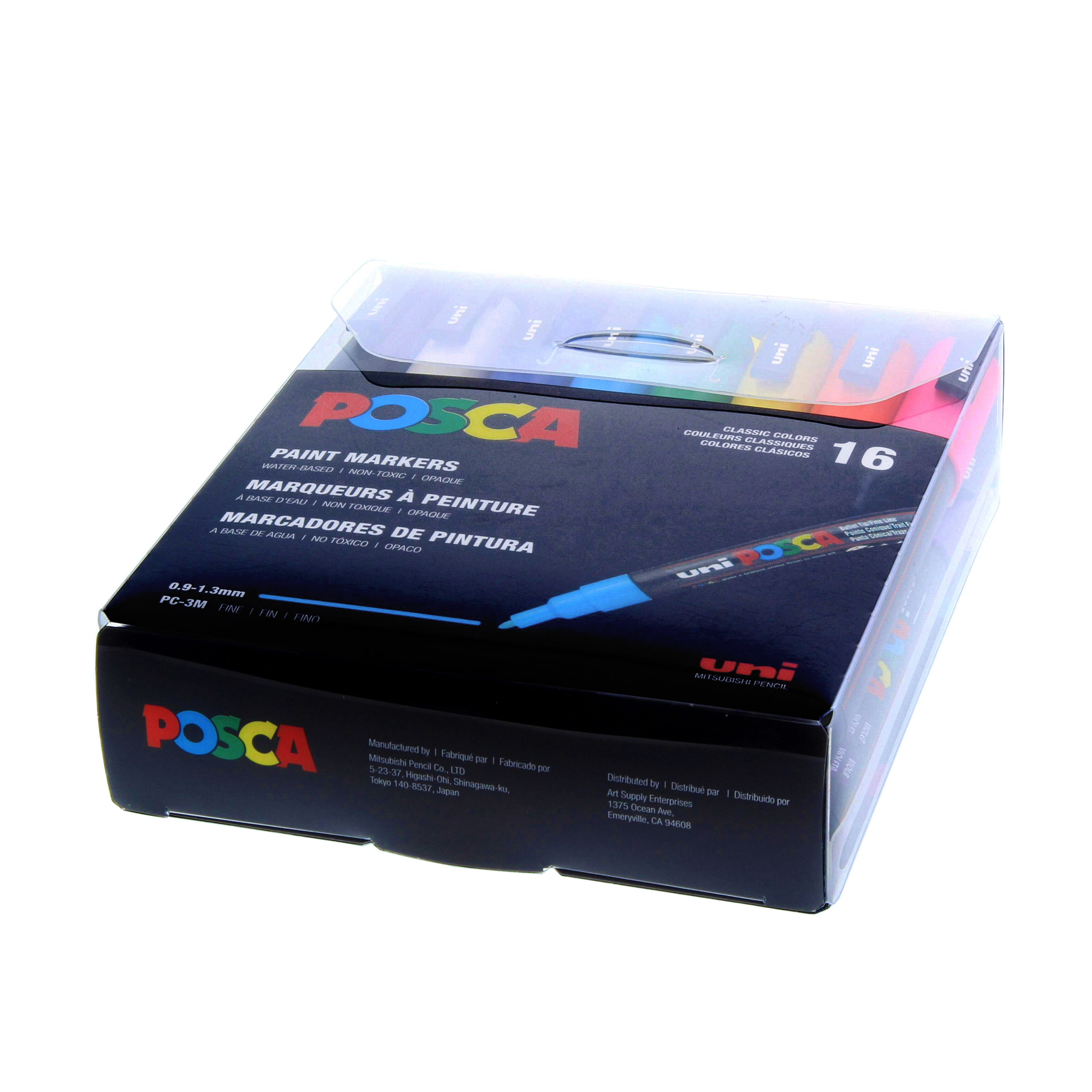 Posca Paint Marker Fine PC-3M Set of 6, Basic Colors