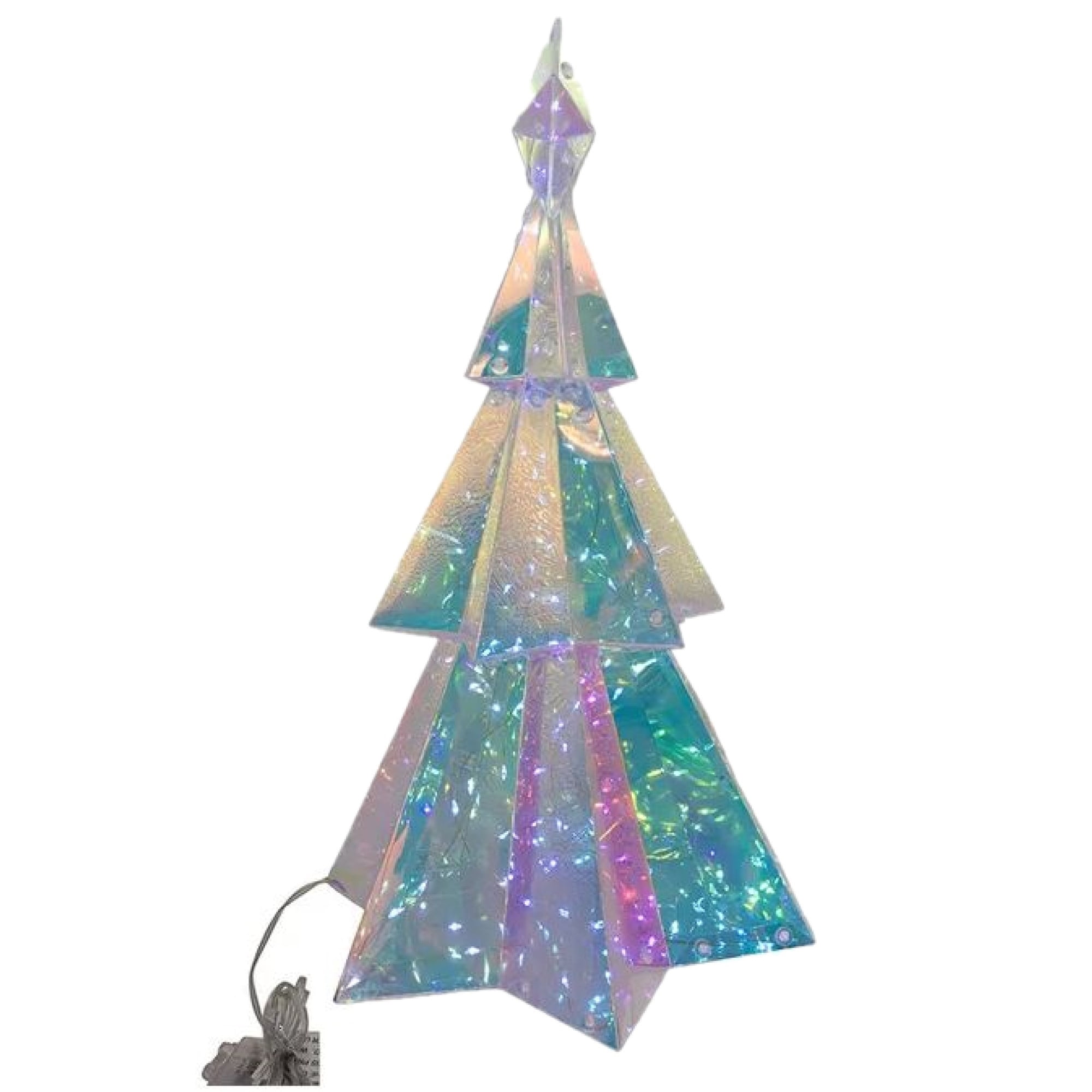 Kurt S. Adler TR3277 15 in. Battery-Operated Lighted Magical Iridescence Holographic Tabletop Christmas Tree
