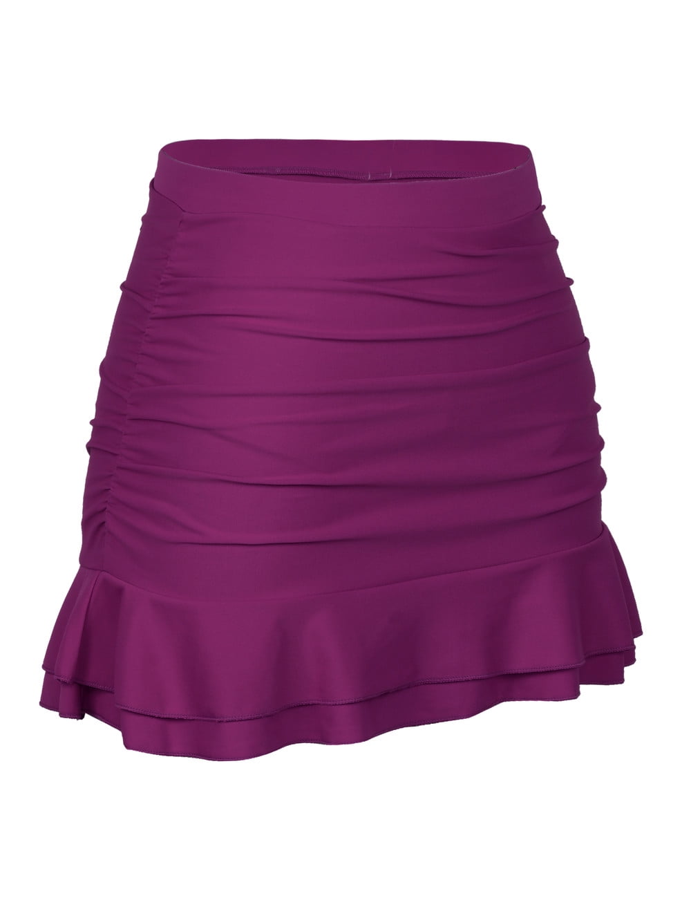 Hilor Women's Skirted Bikini Bottom High Waisted Swim Bottom Shirred Ruffle Swim Skirt
