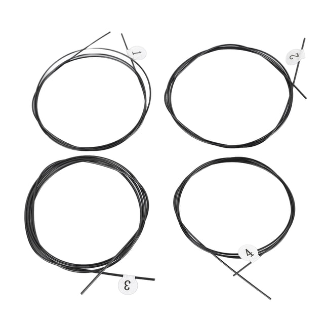 Cordes d'Ukulélé, Cordes d'Ukulélé Noires en Nylon de Remplacement, Performance Inégalée