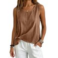 thumbnail image 5 of Lumtrix Womens Cotton Tank Tops Dressy Casual Summer 2026 Boho Loose Fit Top Lightweight Beach Sleeveless Shirts Brown XL, 5 of 6