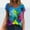 Blue, variant on womens Tops for $5 Tops For Women Fashion Women Casual Short Sleeve Printed V-Neck Blouse T-Shirt Ladies Tops