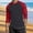 Wine, variant on Men's Casual 3/4 Sleeve T-Shirt, Raglan Sleeve Color Block Loose Fit Round Neck Top for Daily Wear and Hangouts Gray XXXXL