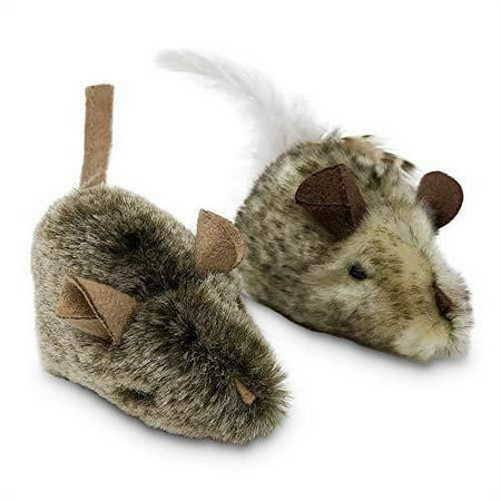 OurPets Play-N-Squeak Twice the Mice Cat Toy, 2pc Interactive Cat Toy, Catnip