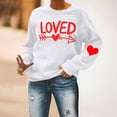 thumbnail image 4 of RKSTN Sweat-Shirt pour Femmes 2024 Saint-Valentin Imprimé Cœur Couleur Unie Col Rond Manches Longues Coupe Ample Blouse Tops, 4 of 6
