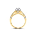 thumbnail image 4 of 14kt Yellow Gold Womens Baguette Diamond Square Cluster Ring 5/8 Cttw, 4 of 4