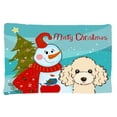 thumbnail image 1 of Carolines Treasures BB1878PILLOWCASE Snowman With Buff Poodle Fabric Standard Pillowcase, 1 of 2