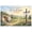 Unframe-style, variant on He Is Risen Jesus Easter Canvas Wall Art, Christian Religious Home Decor, Empty Tomb & Crosses Landscape, Matthew 28_6 Inspirational Bible Verse Print