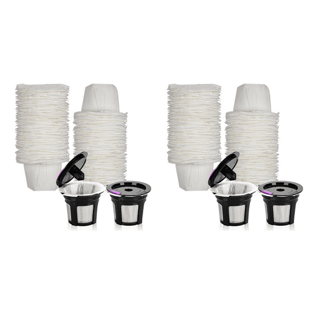 2 set K Cups for with 100 Counts Paper K Cup Filters Universal Compatible with Reusable Coffee