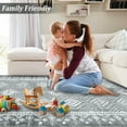 thumbnail image 3 of ChaoLink 8'*10' Washable Bohemian Distressed Moroccan Geometric Anti-Slip Low Pile Indoor Carpet for Dining Room and Home Office, Gray/Dark Gray, 3 of 7