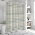 thumbnail image 6 of Buffalo Plaid Bathroom Shower Curtains with 12 Hooks Polyester Waterproof Shower Curtain for Stalls and Bathtubs Slate Blue Grey Farmhouse Gingham Striped Decorative Bathroom Curtain 36x72 Inches, 6 of 9
