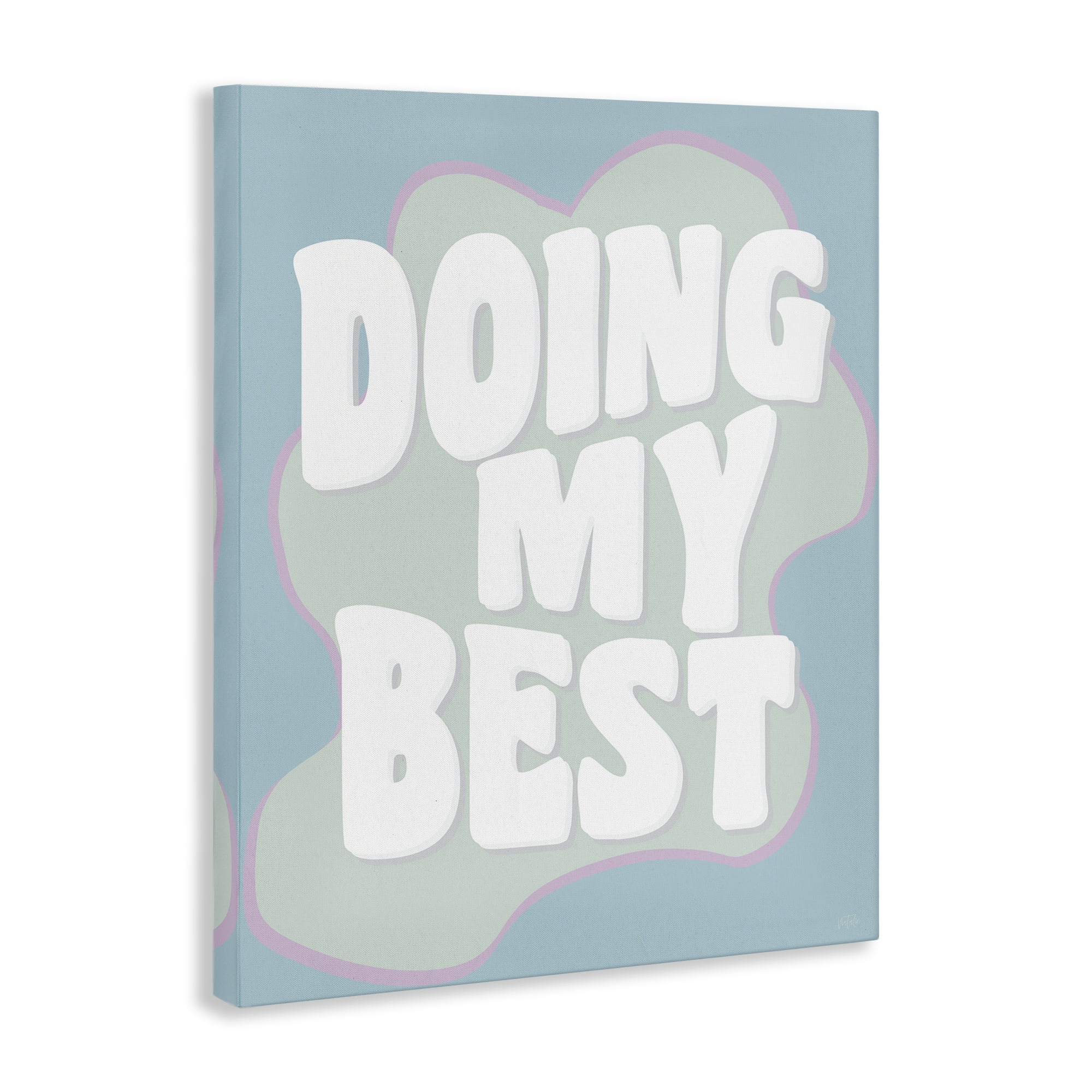 Stupell Industries Doing My Best Phrase Text & Numbers Painting Wrapped Canvas Art Print Wall Art, 36 x 48