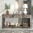 thumbnail image 2 of Rustic Chic Console Table with Storage, Sofa Table Entryway Hallway, 63 Inch, Gray Wash, 2 of 10