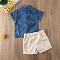 thumbnail image 4 of Bagilaanoe 2pcs Toddler Baby Boy Short Pants Set Print Short Sleeve Shirt Tops + Shorts 1T 2T 3T 4T 5T 6T Kids Casual Summer Beach Outfits, 4 of 7