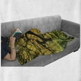thumbnail image 6 of Japanese Soft Flannel Fleece Blanket, Shadows of Large Maple Along with River with Sun Rays Fall Season Nature Theme, Cozy Plush for Indoor and Outdoor Use, 60" x 80", Green Yellow, by Ambesonne, 6 of 6