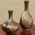 thumbnail image 2 of Textured Swirl Golden Bronze Decorative Modern Table Vases Set of 2, 2 of 5