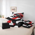 thumbnail image 4 of Erosebridal Red Circle Bedding Sets Twin Size,Geometric Stripes Comforter Sets with Sheets,Round Lines Bed in a Bag Twin size,Ultra Soft Abstract Bedroom Decorative,Reversible,7pcs, 4 of 6