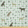 thumbnail image 2 of Ambesonne Dog Lover Fabric by the Yard Microfiber, Paw Print and Bones, 1 Yard, Umber Beige Grey, 2 of 2