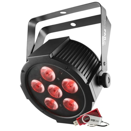 CHAUVET DJ SlimPACK Q6 USB - 4 SlimPAR Q6 USB Wash Lights and 3 DMX Cables with Gear Bag