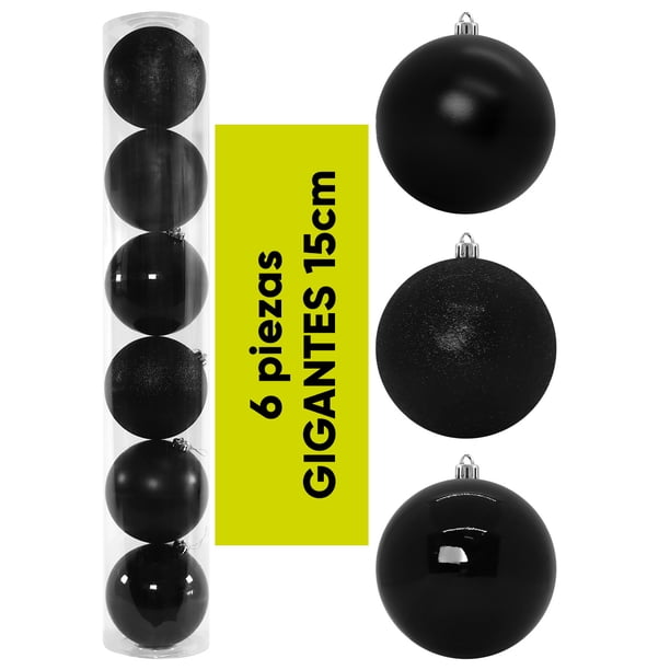 Esferas Navideñas Grandes Gigantes 15cm Set Paquete 6 piezas decoración navidad acabados mate, brillante y cromada Inastillables Christmas balls ornaments