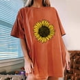 thumbnail image 2 of PVCS T-shirt à Manches Courtes Ample Col Rond Imprimé Tournesol pour Femmes, 2 of 5