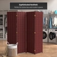 thumbnail image 2 of Red Lantern 6 ft. Tall Woven Fiber Folding Screen - Red and Black - 4 Panel, 2 of 3