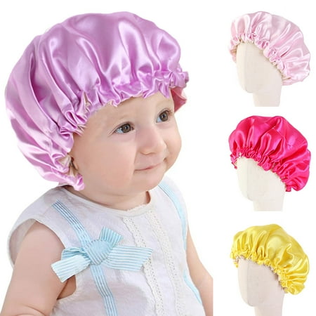 

Ludlz Kids Satin Bonnet Sleeping Cap Adjustable Sleep Bonnet with Drawstring Reversible Night Caps for Kids Child Baby Toddler Sleep Cap Double Layer