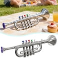 thumbnail image 1 of Gold-Plated Plastic Trumpet Toy for Preschool - Beginner Wind Musical Instrument, Trumpet Toy with Gold Plating 1PC, 1 of 9