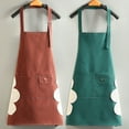 thumbnail image 3 of Dream Lifestyle Cotton Linen Adjustable Bib Aprons Adjustable Bib Apron with 2 Pockets Cooking Kitchen Aprons for Women Men Chef, 3 of 7