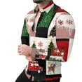 thumbnail image 2 of qolati Mens Christmas Shirts Casual Printed Long Sleeve Button Up Dress Shirt Male Winter Festival Shirts Santa Claus Party Hawaii Blouses Top, 2 of 8