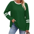 thumbnail image 6 of cocolona Womens Long Sleeve Shirts Dressy Casual Blouses Fall Crew Neck Tunic Tops Fashion Color Block T-shirts, 6 of 6