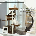 thumbnail image 4 of Pefilos 51" Cat Tree House for Indoor Cats Wall Cat Condo for Multiple Cats with Sisal-Covered Scratching Posts and Cooling mat for Kitten Light Cat Trees and Towers for Large Cats, Brown, 4 of 8