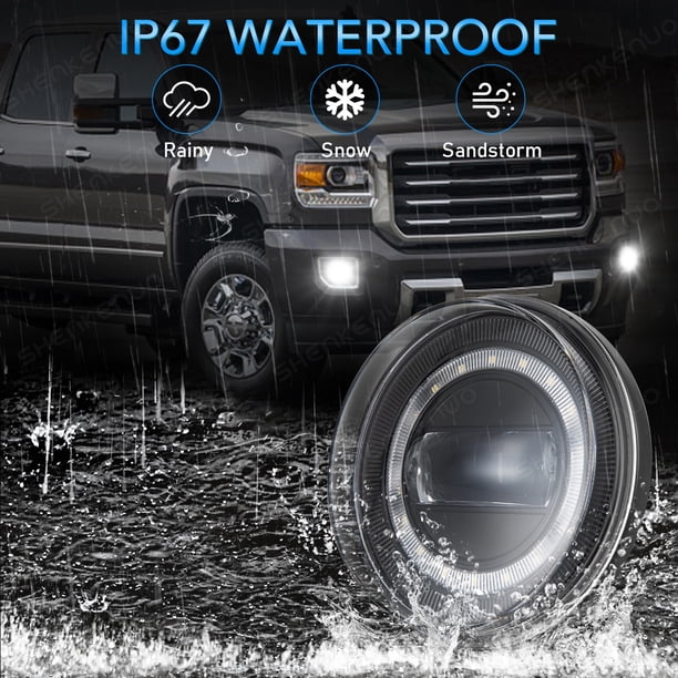 Paire De Feux Antibrouillard LED Pour Dodge Ram 1500 2002-2008 Et Ram 2500/3500 2003-2009 - Noir