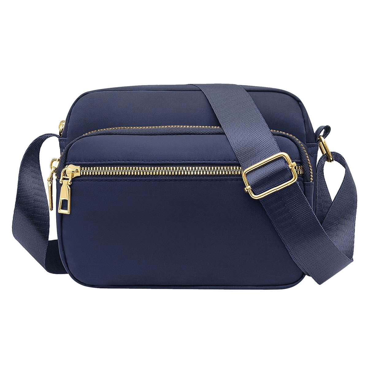Spencer Women s Waterproof Nylon Crossbody Bag with Adjustable Body Strap Navy Walmart