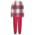 thumbnail image 6 of Mifsaly Fleece Lounge Sets for Women Plaid 2 Piece Winter Pjs Raglan Long Sleeve Crewneck Sleepwear Loose Cozy Nightwear Casual Pants with Pockets Sherpa Homewear Fit Home Going Out, 6 of 7
