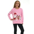 thumbnail image 4 of Pink Angel Girls’ Christmas Sweatshirt – Cozy Fleece Holiday Pullover – Festive Winter Top for School, Parties & Photos – Pink Santa- Sizes 14, 4 of 8