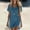 Sky Blue, variant on Women's Cotton Linen Midi Dress V Neck Short Sleeve Causal Loose Fit Solid Color Tshirt Dresses Summer with Pocket Sky Blue