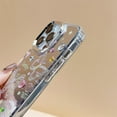 thumbnail image 4 of Kawaii Cute 3D Diamond Colorful Butterfly Flower Love Heart Star Plating Mirror Phone Case Compatible with iPhone Case (Clear,iPhone 14 Plus), 4 of 5
