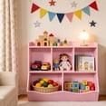 thumbnail image 6 of Set of 2 Kids Bookshelf and Toy Storage, Toddler Toddler 5 Cubby Toy Storage Cabinet, Montessori Toy Organizer for Nursery, Playroom, Kids Room, 6 of 6