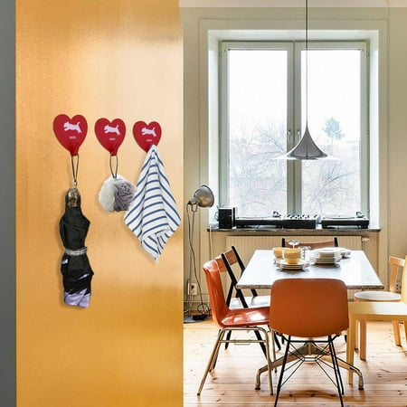 

Xubond Hanging Hook Girl Heart Pink Love Stick Hook Peach Stainless Steel Shape Soft Sister Room Decoration Hooks