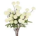 thumbnail image 1 of Uxcell 6 Paquete de Flores de Crisantemo Artificial en Bola 20.08 pulgadas 5 cabezas Ramos de Crisantemo Falsos de Seda Blancos, 1 of 6