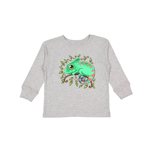 Inktastic Tiny, Cute Chameleon Boys or Girls Long Sleeve Toddler T-Shirt