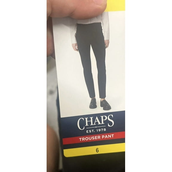 Chaps Women's Slimming Fit Stretch Trouser Pants Black 6