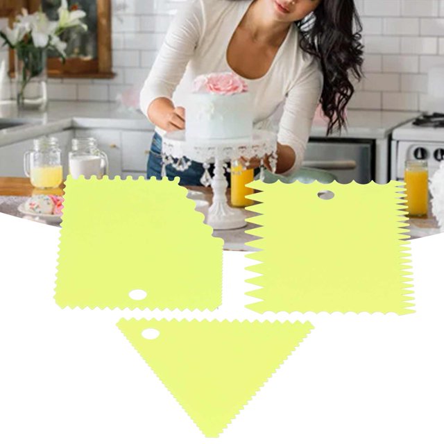 Garosa Baking Tool Cream Cake /Set Cake Cream Scraper Pasty Cutters Scraper Irregular Teeth Edge DIY Smoother Cupcake