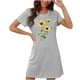 thumbnail image 1 of Camisón corto de talla grande para mujer, camisón de manga corta con estampado de pecho a la moda, camisón para mujer, 1 of 2