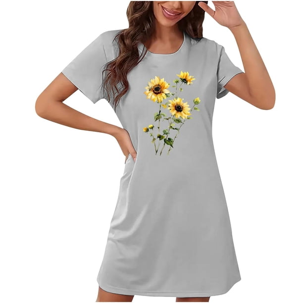 Camisón corto de talla grande para mujer, camisón de manga corta con estampado de pecho a la moda, camisón para mujer